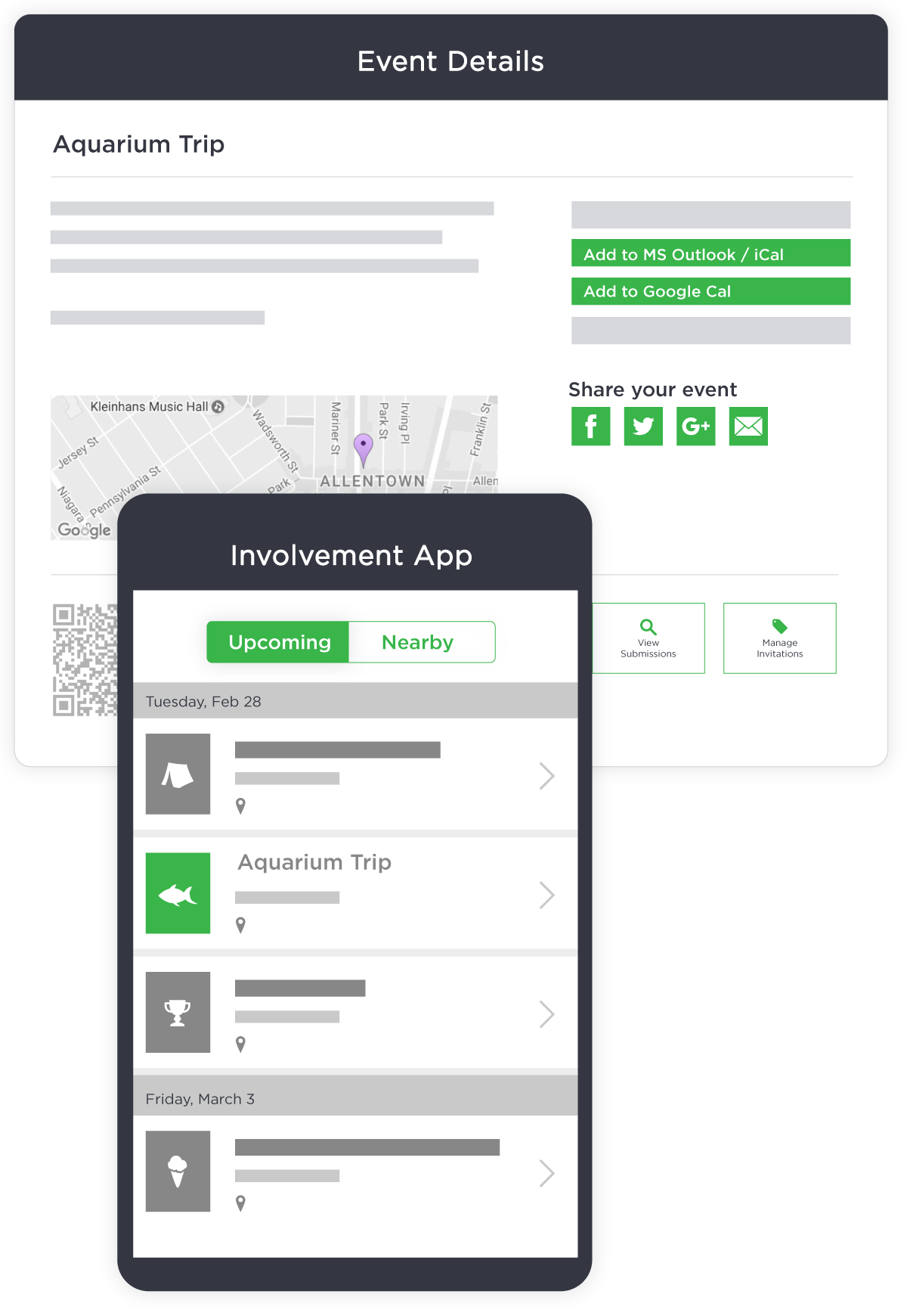 Event Details and Involvement App Screenshot